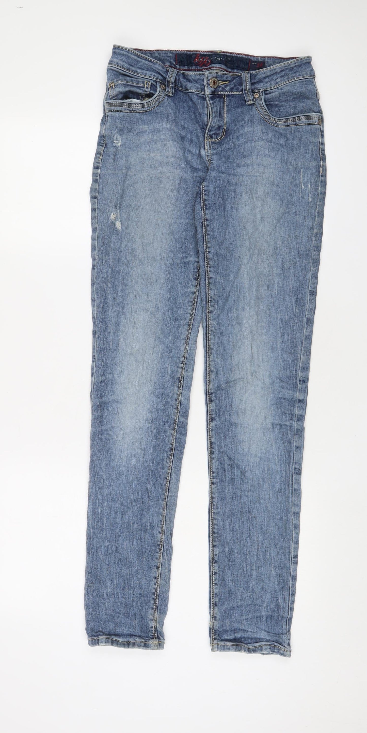 Lerose Womens Blue Cotton Skinny Jeans Size 8 L32 in Regular Zip