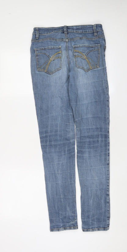 Lerose Womens Blue Cotton Skinny Jeans Size 8 L32 in Regular Zip