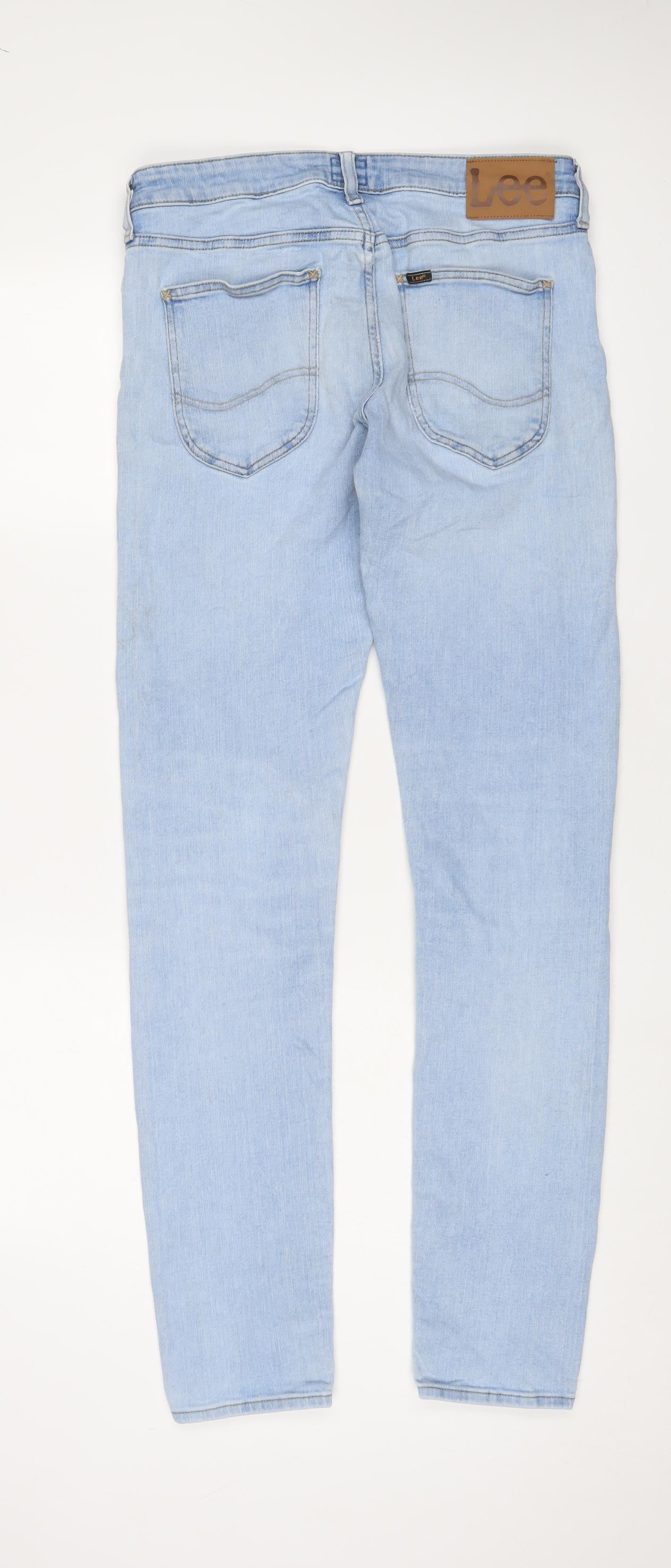 Lee Womens Blue Cotton Skinny Jeans Size 31 in L34 in Regular Zip