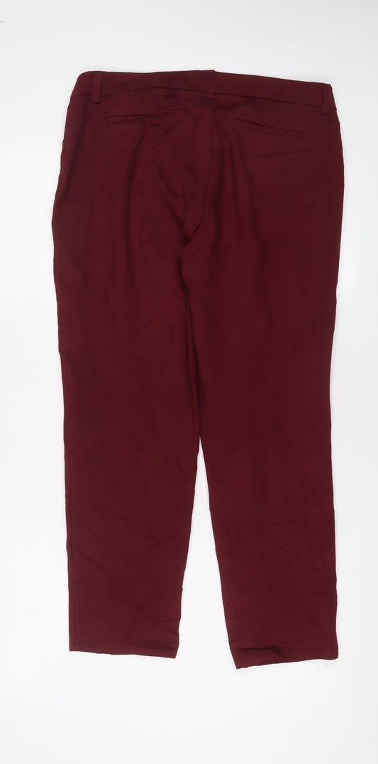Womens UK Size 14 Lands' End Regular Fit  Red Trousers