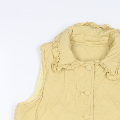 Daisy Street Womens Yellow Gilet Jacket Size 8 Button