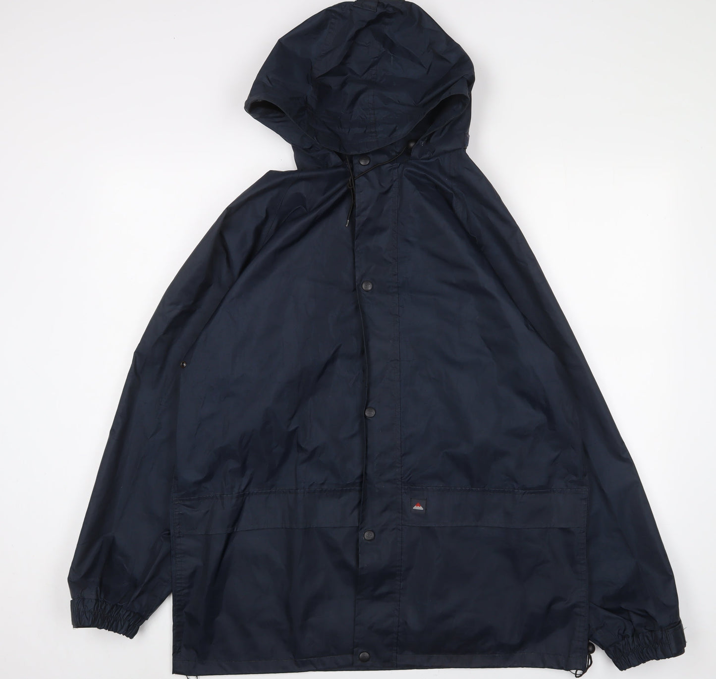 Wynnster Mens Blue Rain Coat Coat Size M Zip - Logo, Embroidered
