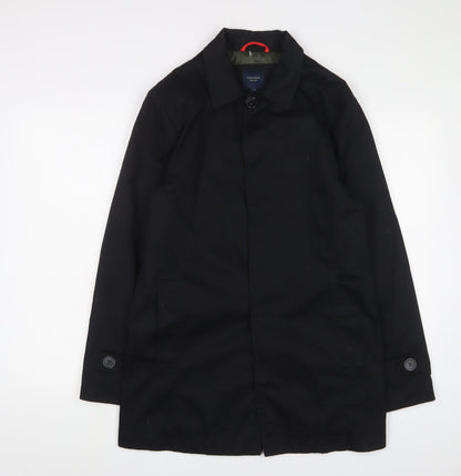 Fisk of Oso Womens Black Overcoat Coat Size S Button