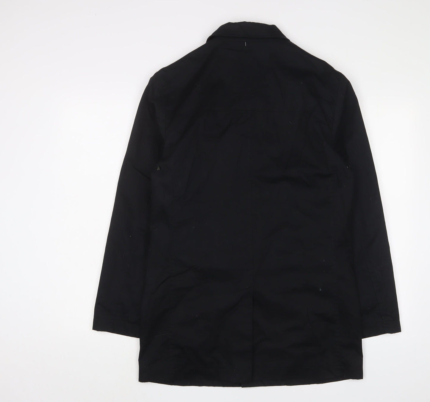 Fisk of Oso Womens Black Overcoat Coat Size S Button