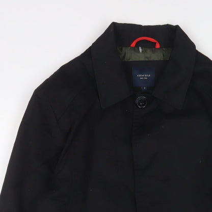 Fisk of Oso Womens Black Overcoat Coat Size S Button