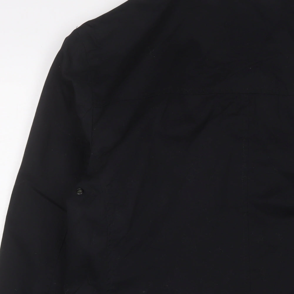 Fisk of Oso Womens Black Overcoat Coat Size S Button