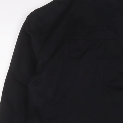 Fisk of Oso Womens Black Overcoat Coat Size S Button