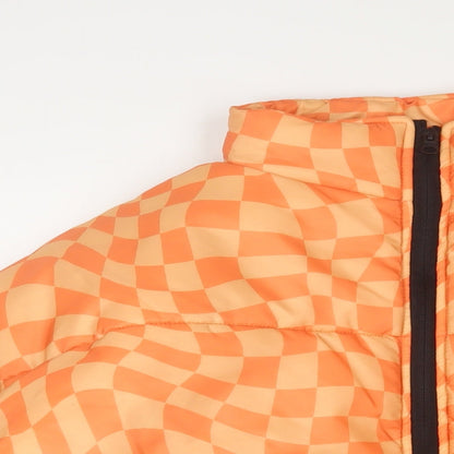 Daisy Street Womens Orange Geometric Parka Jacket Size 14 Zip