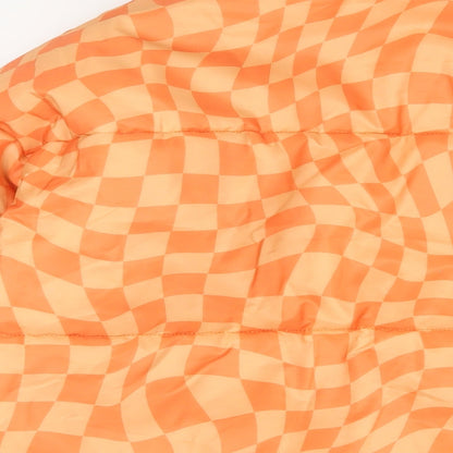 Daisy Street Womens Orange Geometric Parka Jacket Size 14 Zip