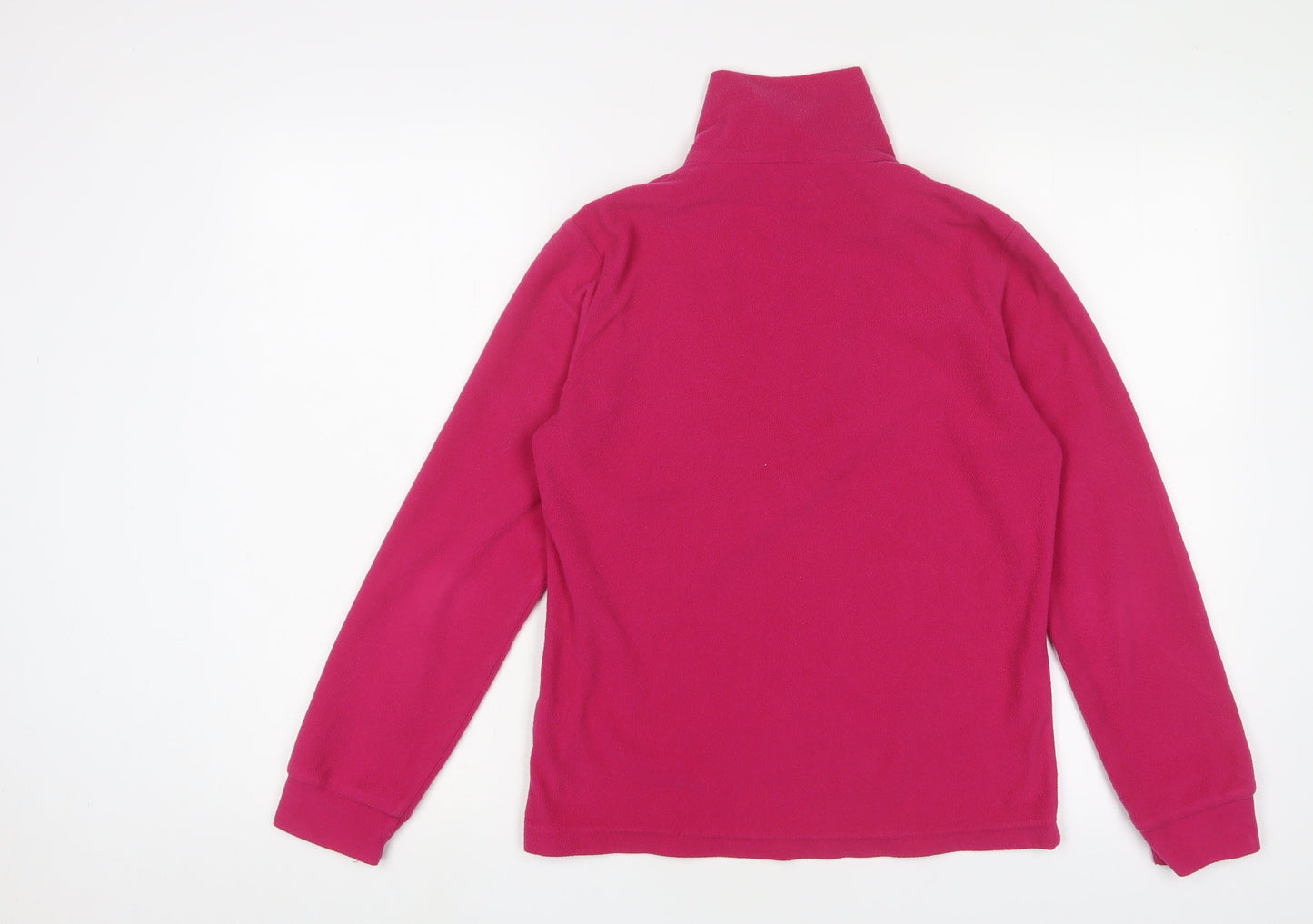 F.LLI Campagnolo Womens Pink Polyester Pullover Sweatshirt Size 12 Zip - Logo, Embroidered