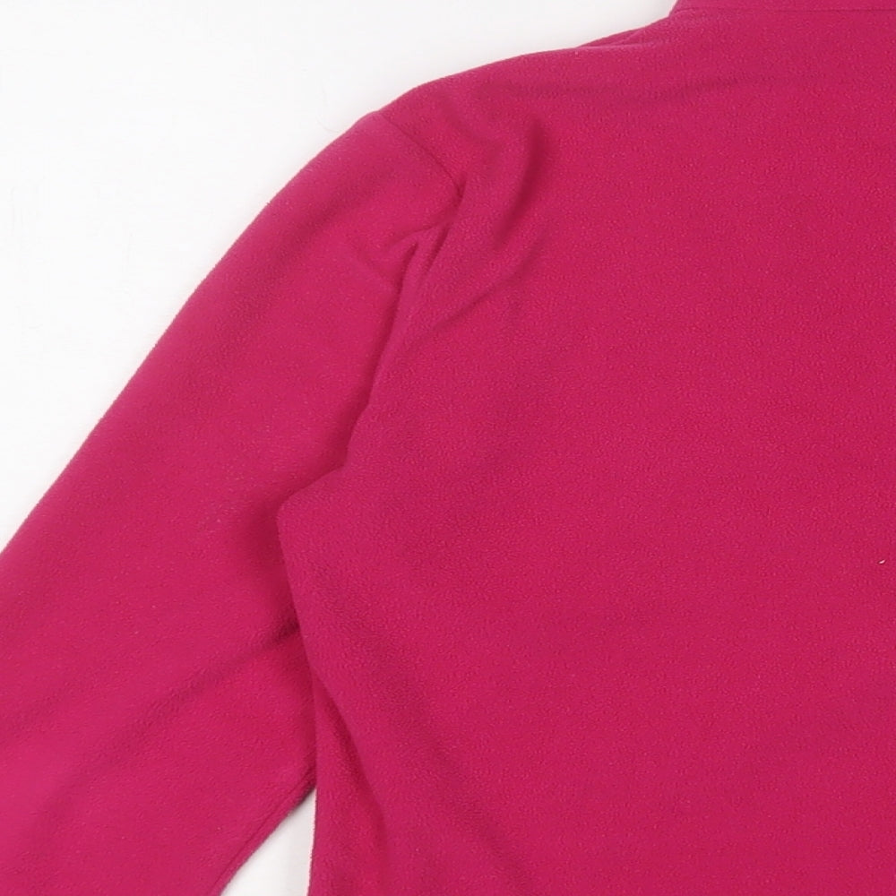 F.LLI Campagnolo Womens Pink Polyester Pullover Sweatshirt Size 12 Zip - Logo, Embroidered