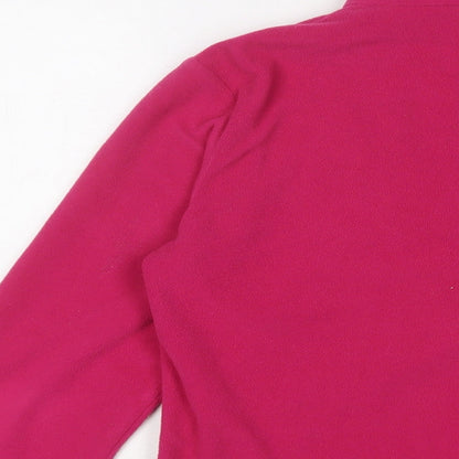 F.LLI Campagnolo Womens Pink Polyester Pullover Sweatshirt Size 12 Zip - Logo, Embroidered