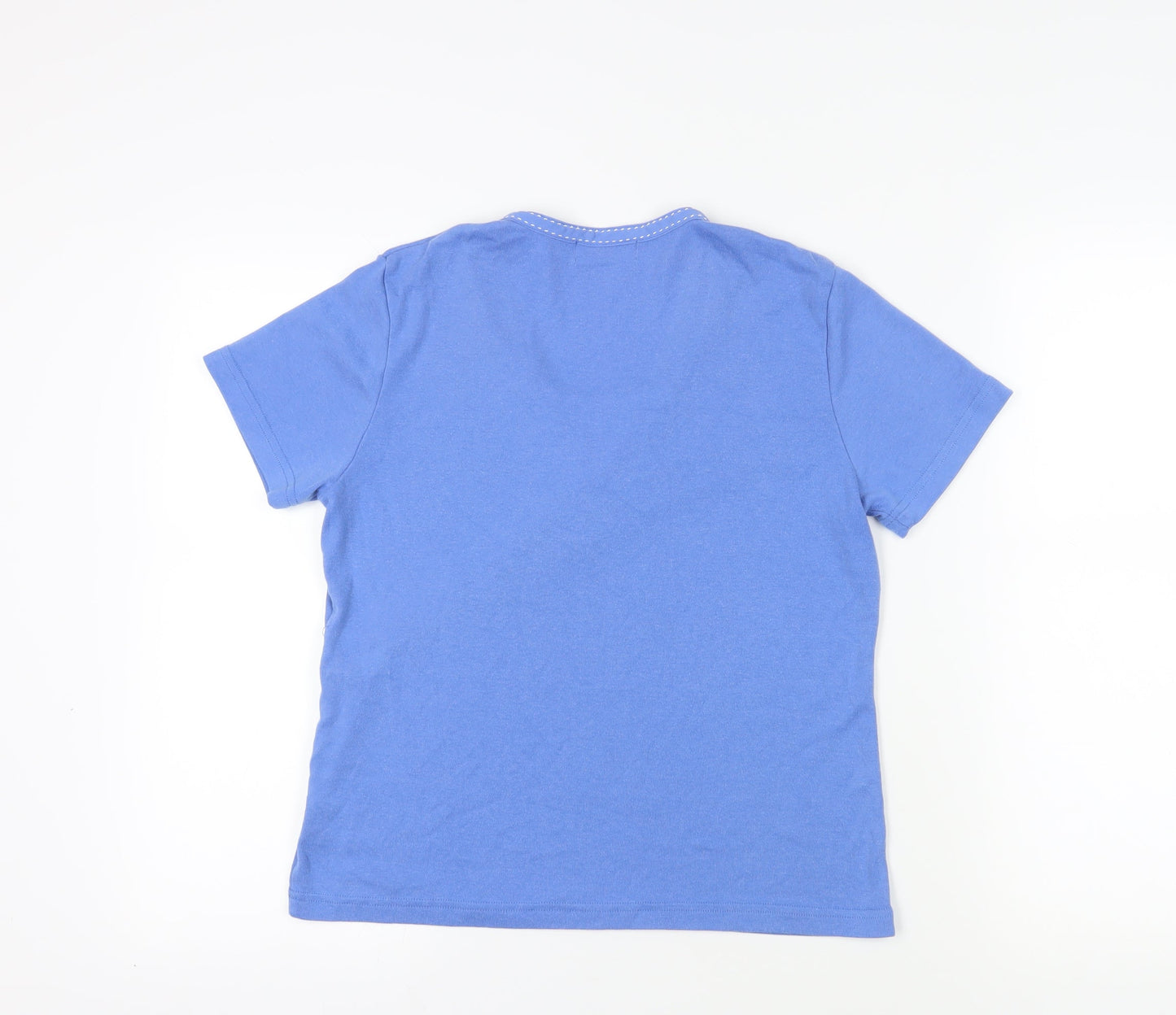 Womens UK Size L Fabrizio Blue Wrap T-Shirt