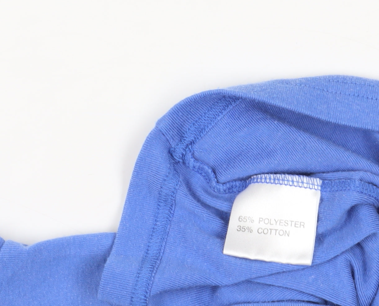 Womens UK Size L Fabrizio Blue Wrap T-Shirt