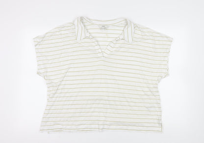 Womens UK Size 22 Marks and Spencer White Basic Button-Up