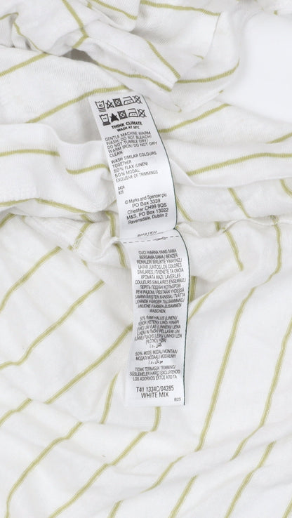 Womens UK Size 22 Marks and Spencer White Basic Button-Up