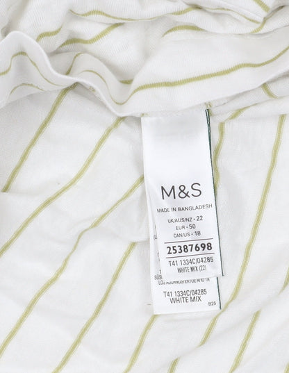 Womens UK Size 22 Marks and Spencer White Basic Button-Up