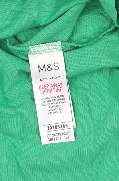 Green Marks and Spencer Girls' Graphic T-Shirt 11-12 Years