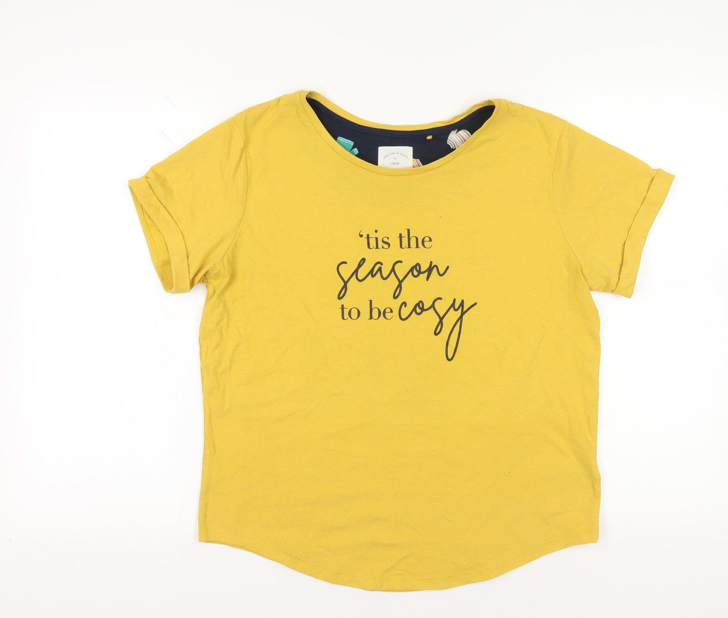 Womens UK Size M Next Yellow Basic T-Shirt