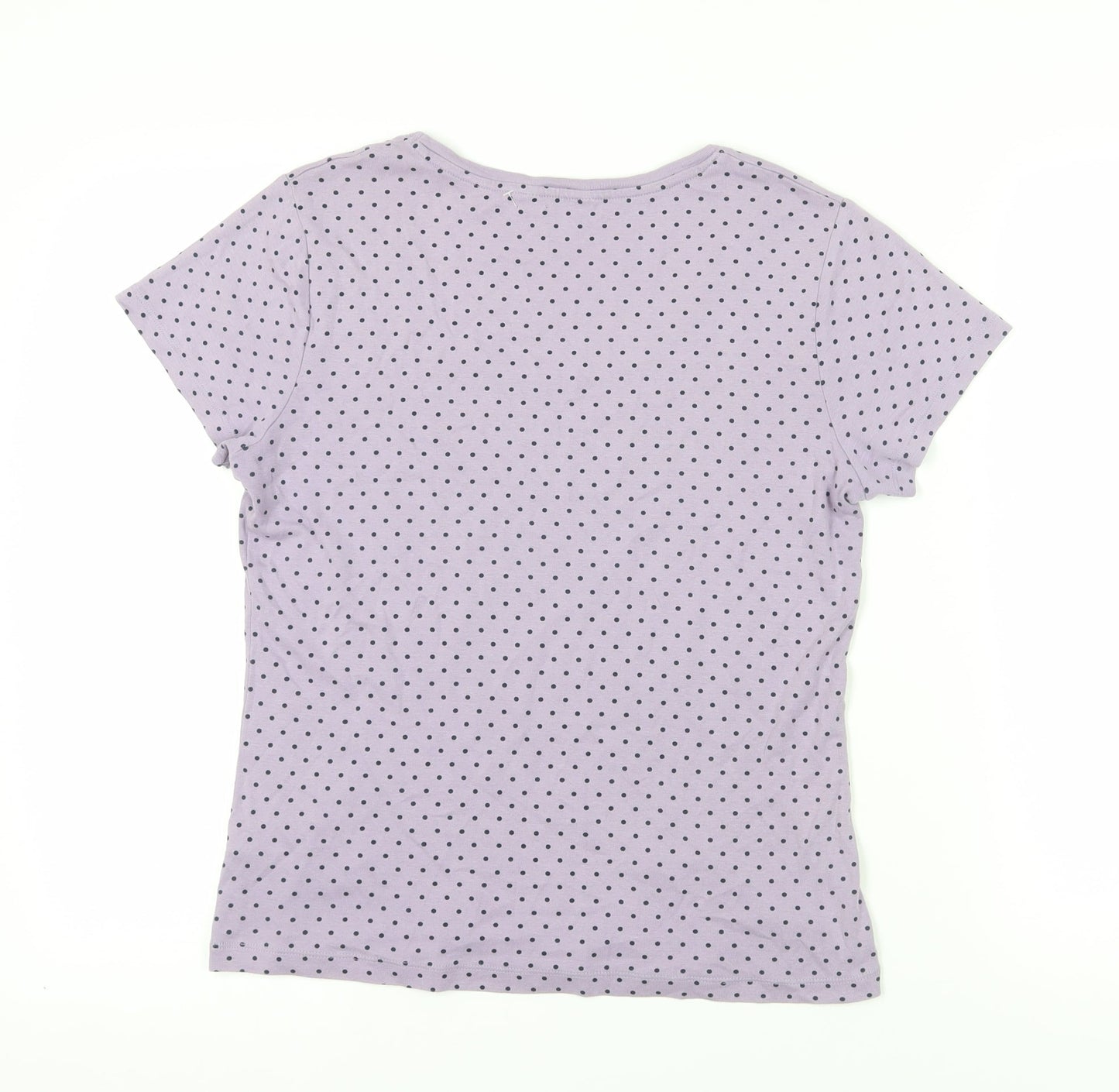 M&Co Polka Dot Purple T-Shirt, Size 18, Short Sleeve