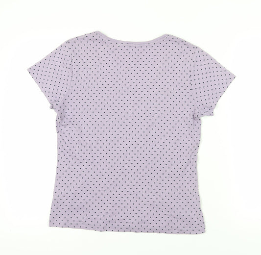 M&Co Polka Dot Purple T-Shirt, Size 18, Short Sleeve
