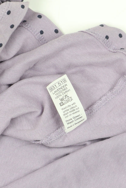 M&Co Polka Dot Purple T-Shirt, Size 18, Short Sleeve