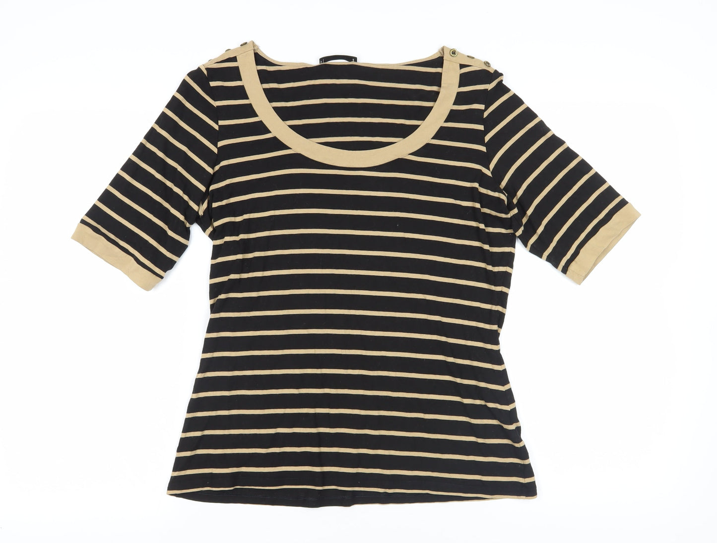 Womens UK Size 16 Marks and Spencer Black Basic T-Shirt