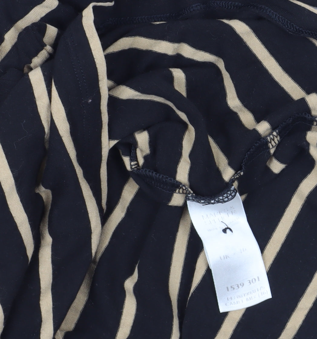 Womens UK Size 16 Marks and Spencer Black Basic T-Shirt