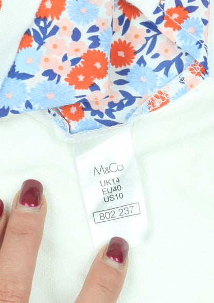 M&Co Women's Floral Cotton Sleeveless Top Size 14