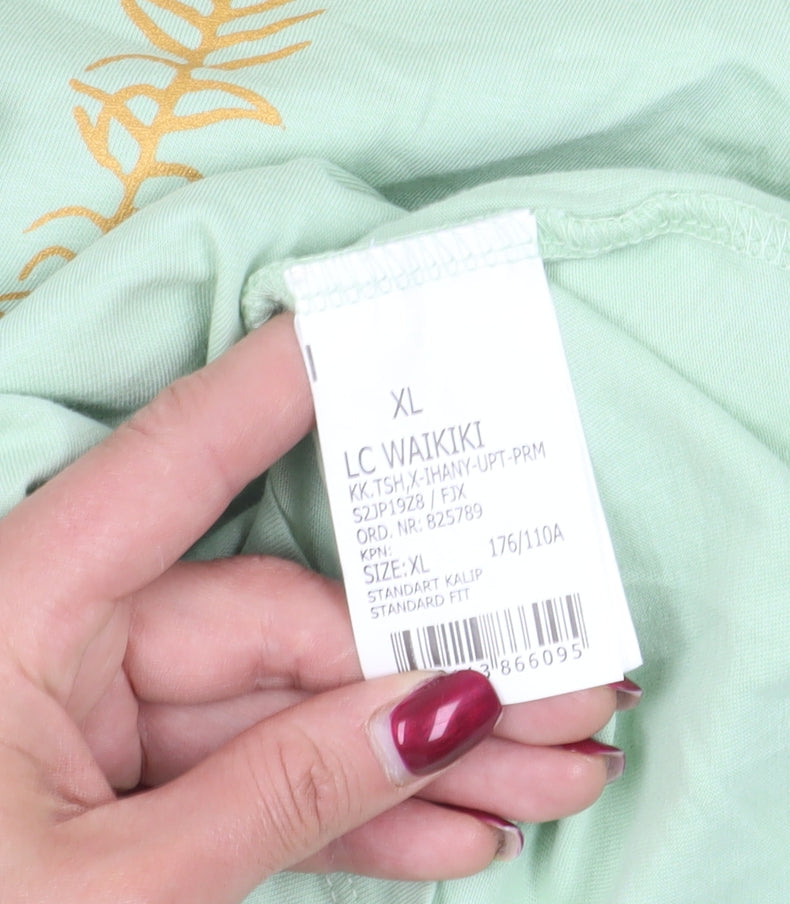 Unisex Adults UK Size XL LC Waikiki Green Basic T-Shirt