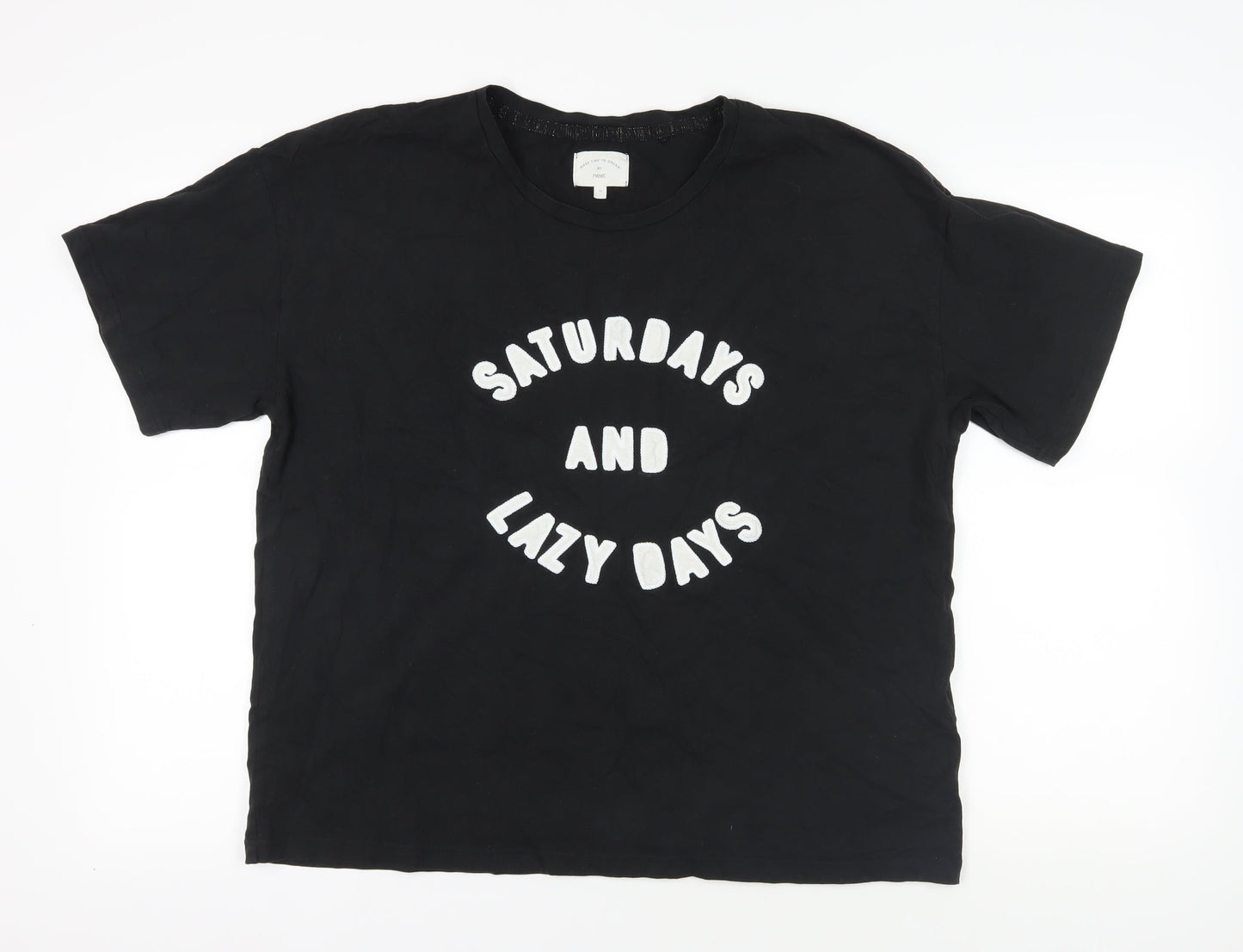 Womens UK Size 12 Next Black Basic T-Shirt