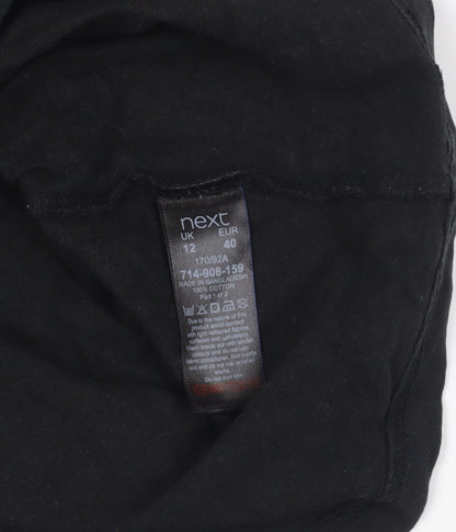 Womens UK Size 12 Next Black Basic T-Shirt