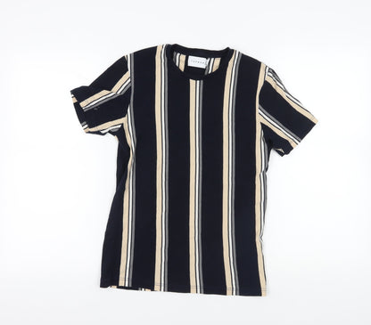 Topman XS Striped T-Shirt Black Beige