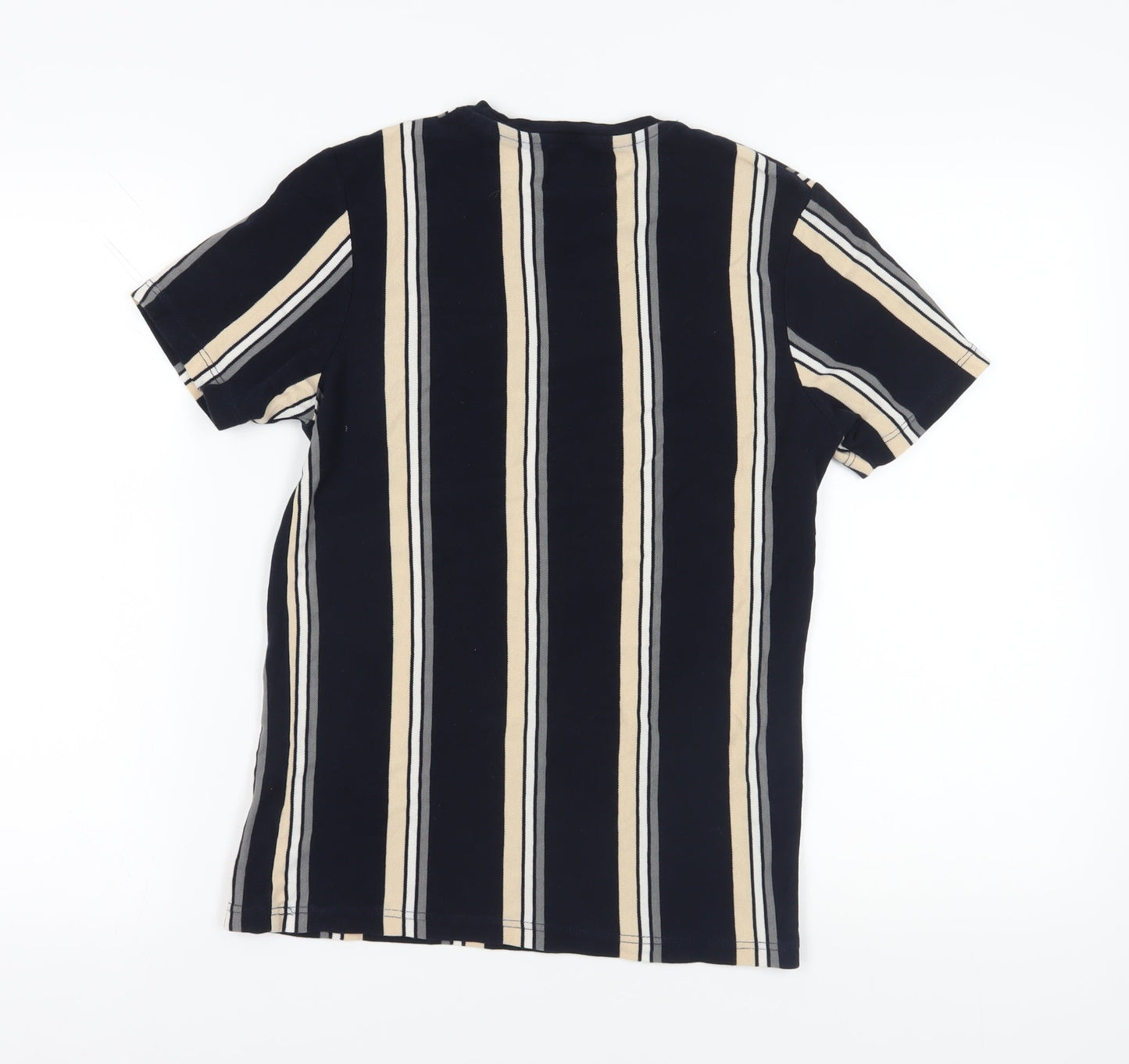 Topman XS Striped T-Shirt Black Beige