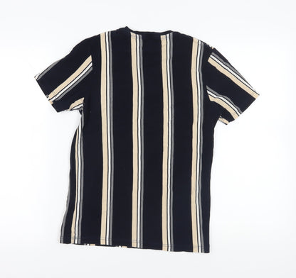 Topman XS Striped T-Shirt Black Beige
