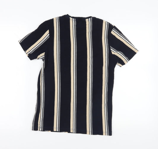 Topman XS Striped T-Shirt Black Beige