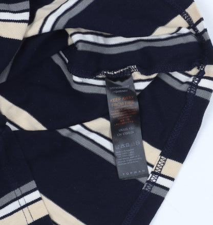 Topman XS Striped T-Shirt Black Beige
