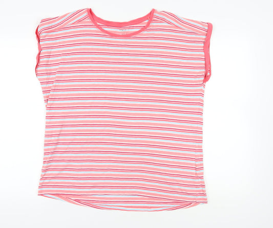 M&Co Pink Striped Sleeveless Top UK 18 Cotton Modal