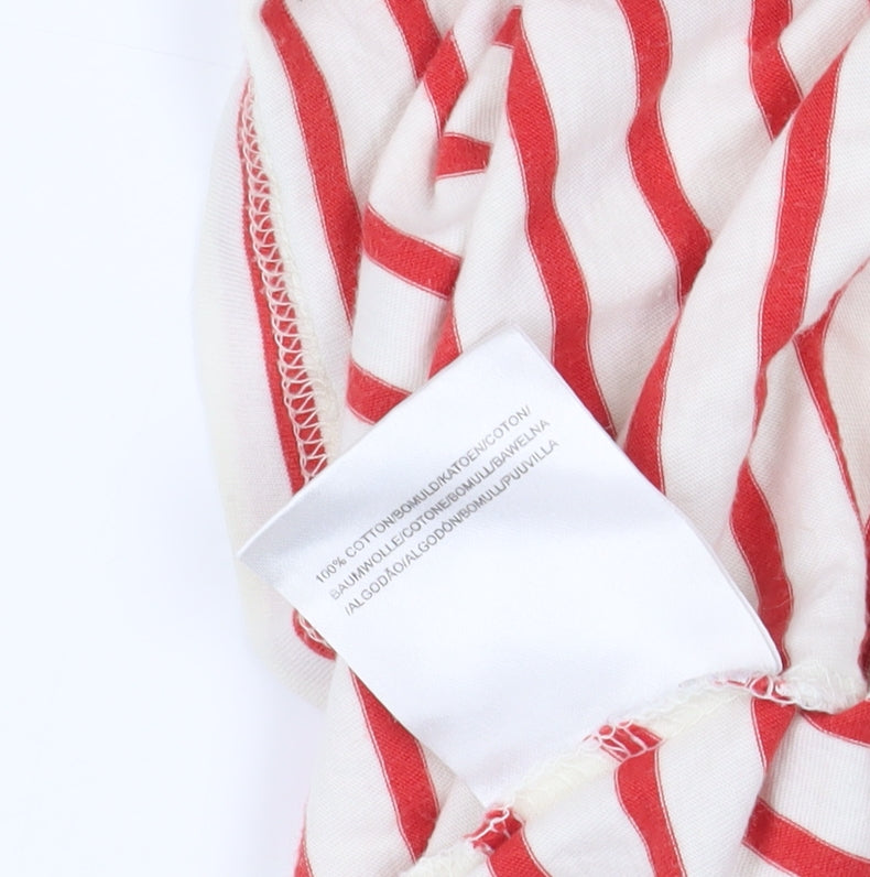 Lyle & Scott Beige Red Striped T-Shirt Size L
