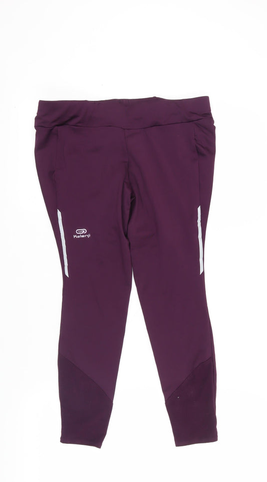 Kalenji Purple Compression Running Trousers, Size 10