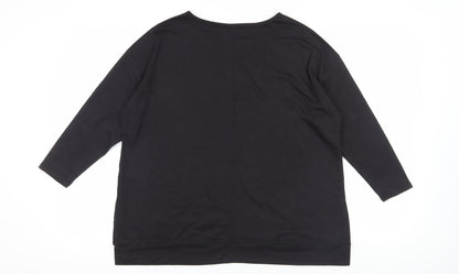 Cyrus Black 3/4 Sleeve Grommet T-Shirt, Size L