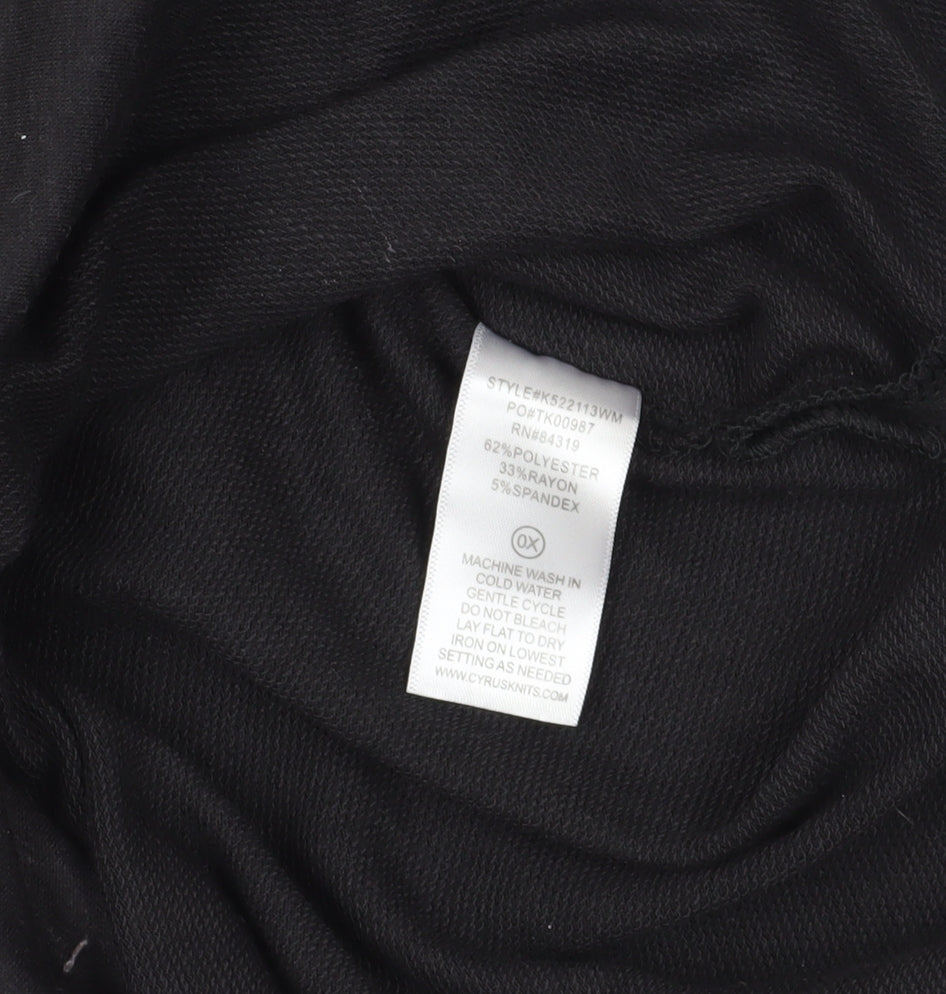 Cyrus Black 3/4 Sleeve Grommet T-Shirt, Size L
