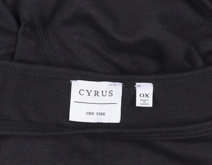 Cyrus Black 3/4 Sleeve Grommet T-Shirt, Size L