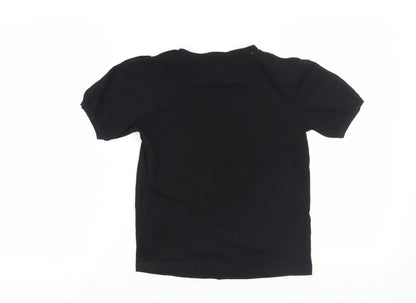 Womens UK Size 6 Warehouse Black Basic T-Shirt