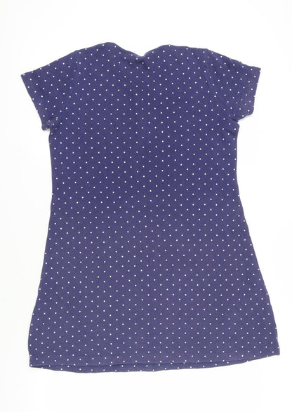 Lands' End Blue Polka Dot T-Shirt Dress S