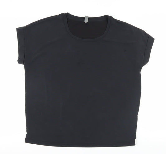 Womens UK Size M CULTURE Black Basic T-Shirt
