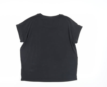 Womens UK Size M CULTURE Black Basic T-Shirt
