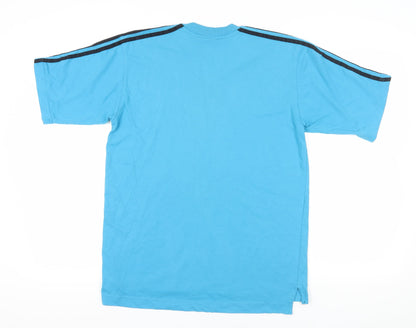 Adidas Blue V-Neck T-Shirt, Medium, Cotton Comfort