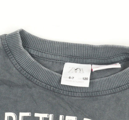 Zara Grey Barbie Graphic Long Sleeve T-Shirt 6-7 Years