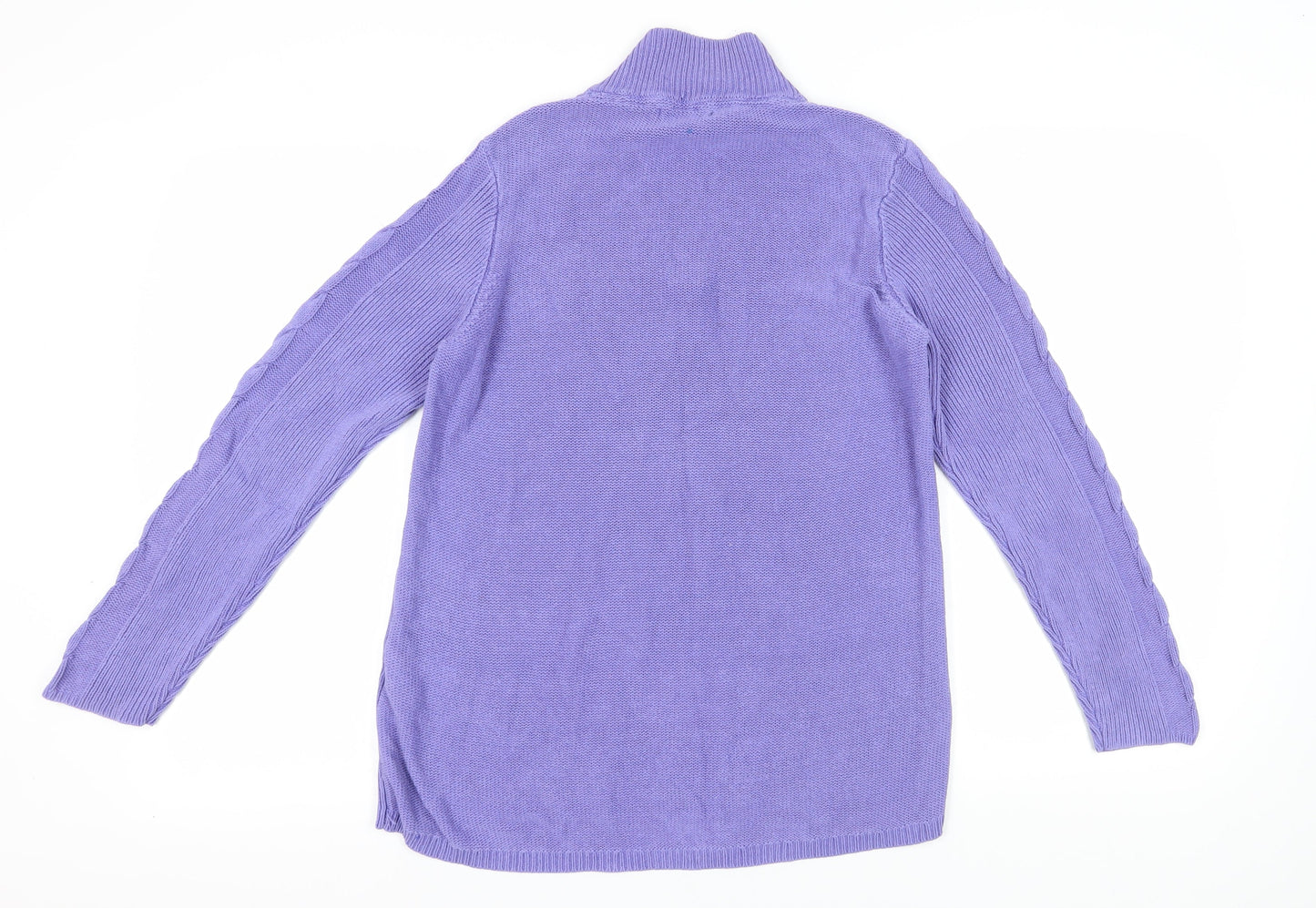 Dash Purple Cable-Knit High Neck Jumper Size 18